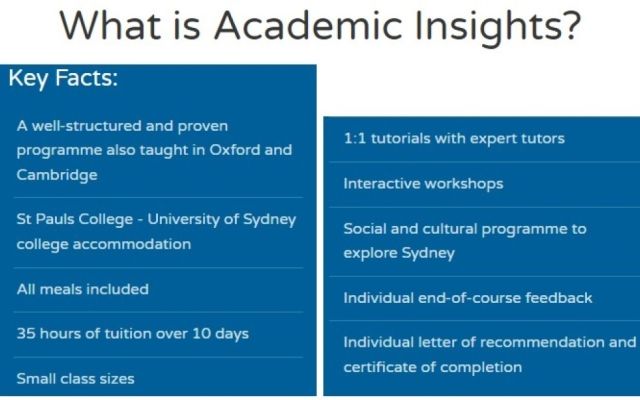 Academic Insights Program: Medicine, Engineering, Business, Creative Writing
