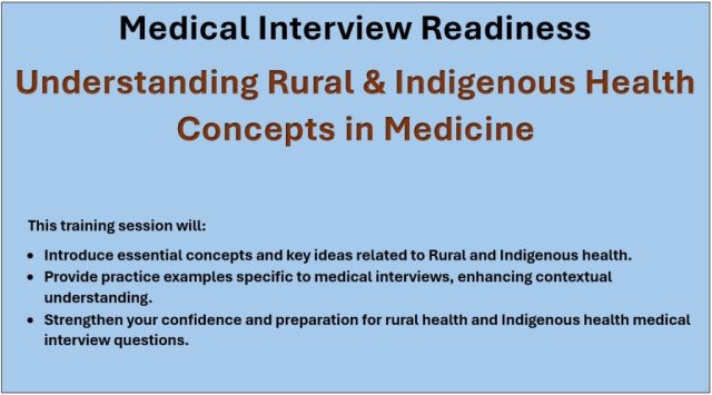 Medical Interviews: Rural and Indigenous Health Concepts for Interview Readiness